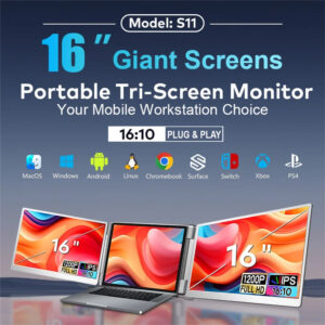 Monitor retroiluminado LCD portátil serie Gaming FHD IPS extensor de pantalla triple doble de alta definición para seguimiento de productividad